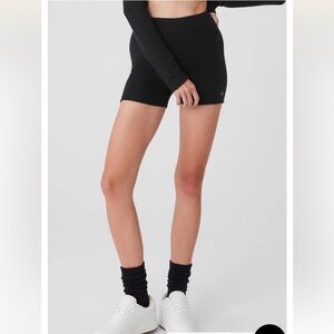ALO Alolux High-Waist Me Time Short in Black NWT